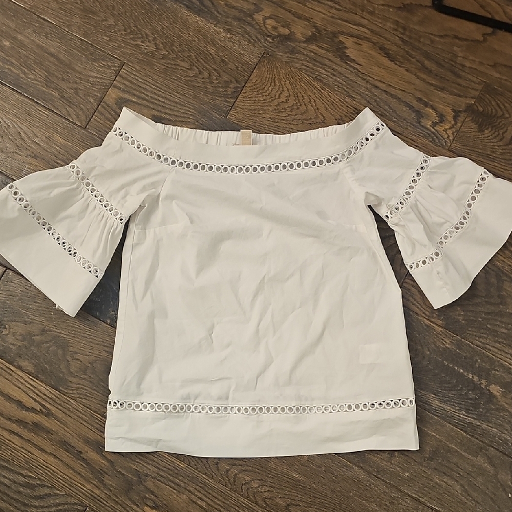 MICHAEL Michael Kors White Off-Shoulder Blouse
